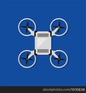 quadrocopter in flat style top view, vector illustration. quadrocopter in flat style top view, vector