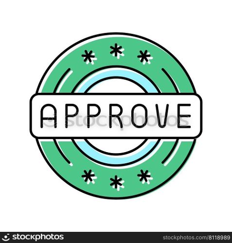 quality approve color icon vector. quality approve sign. isolated symbol illustration. quality approve color icon vector illustration