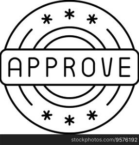 Quality approve line icon vector image