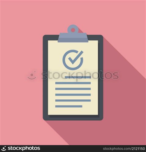 Quality clipboard icon flat vector. Checklist check. Customer survey. Quality clipboard icon flat vector. Checklist check