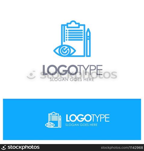 Quality Control, Backlog, Checklist, Control, Plan Blue outLine Logo with place for tagline