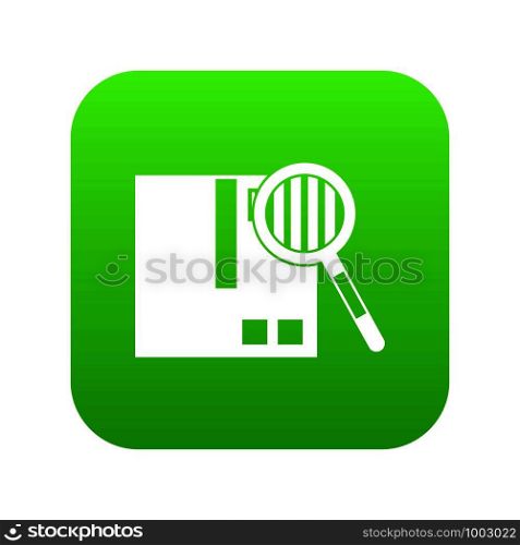 Quality control icon digital green for any design isolated on white vector illustration. Quality control icon digital green