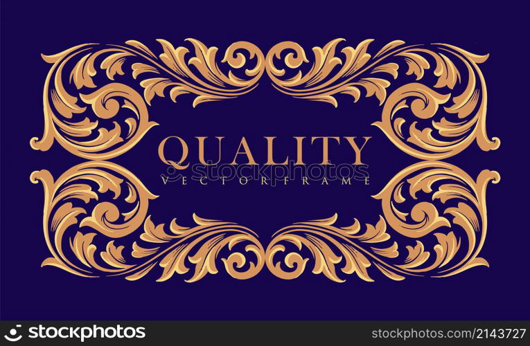 Quality Frame Gold ornaments Ellegant Label Vector illustrations for your work Logo, mascot merchandise t-shirt, stickers and Label designs, poster, greeting cards advertising business company or brands.