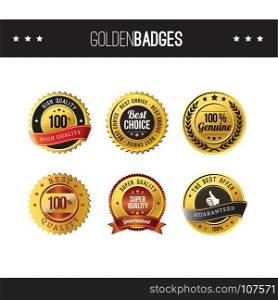 quality golden badge label set