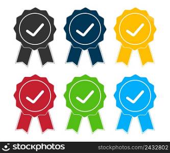 Quality guarantee icon. Award premium illustration symbol. Sign certificate, medal vector.