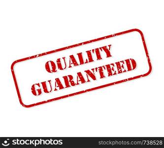 Quality guaranteed red rubber stamp vector isolated