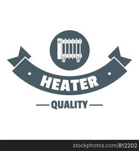 Quality heater logo. Simple illustration of quality heater vector logo for web. Quality heater logo, simple gray style