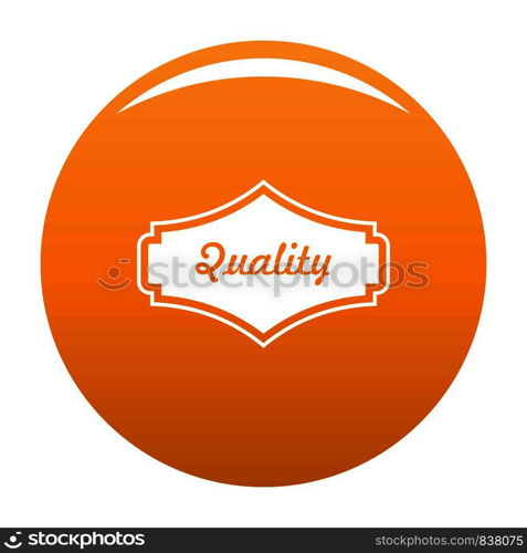 Quality label icon. Simple illustration of quality label vector icon for any design orange. Quality label icon vector orange