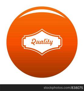 Quality label icon. Simple illustration of quality label vector icon for any design orange. Quality label icon vector orange