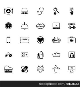 Quality life line icons on white background, stock vector