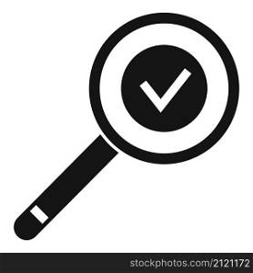 Quality magnifier icon simple vector. Glass control. Document check. Quality magnifier icon simple vector. Glass control