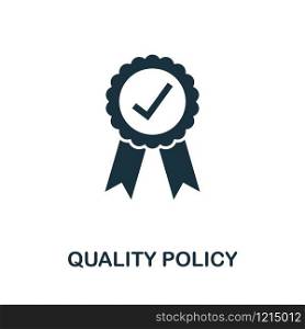 Quality Policy vector icon illustration. Creative sign from quality control icons collection. Filled flat Quality Policy icon for computer and mobile. Symbol, logo vector graphics.. Quality Policy vector icon symbol. Creative sign from quality control icons collection. Filled flat Quality Policy icon for computer and mobile