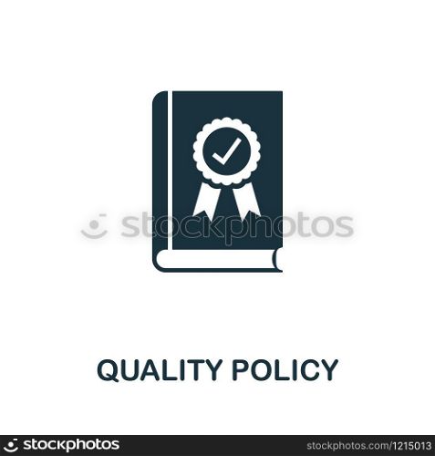 Quality Policy vector icon illustration. Creative sign from quality control icons collection. Filled flat Quality Policy icon for computer and mobile. Symbol, logo vector graphics.. Quality Policy vector icon symbol. Creative sign from quality control icons collection. Filled flat Quality Policy icon for computer and mobile