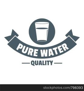 Quality pure water logo. Simple illustration of quality pure water vector logo for web. Quality pure water logo, simple gray style