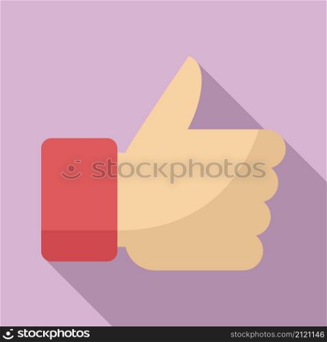 Quality thumb up icon flat vector. Best hand. Success customer. Quality thumb up icon flat vector. Best hand
