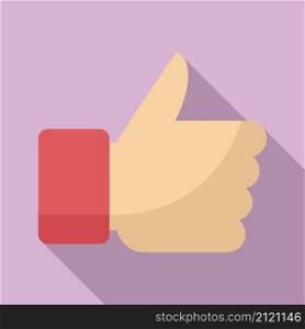 Quality thumb up icon flat vector. Best hand. Success customer. Quality thumb up icon flat vector. Best hand