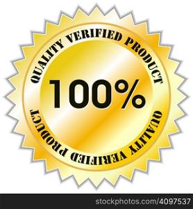 Quality verified product label, vector illustration