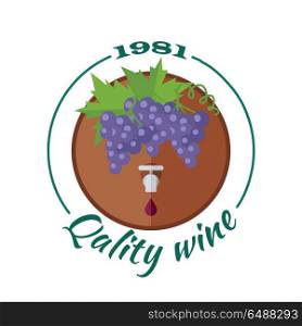 Quality Wine 1981. For Labels, Tags, Posters. Quality wine 1981. For labels, tags, tallies, posters, banners of check elite vintage wines. Logo icon symbol. Winemaking concept. Part of series of viniculture production and preparation items. Vector