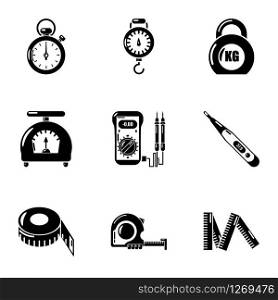 Quantify icons set. Simple set of 9 quantify vector icons for web isolated on white background. Quantify icons set, simple style