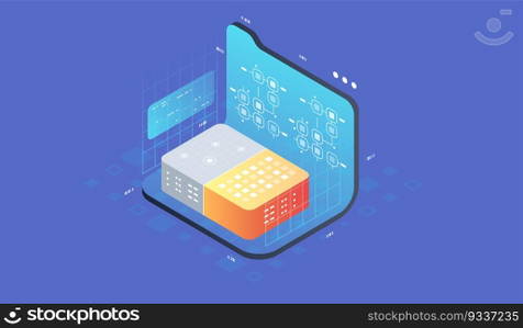 Quantum computer, large data processing. Isometric Quantum computing or Supercomputing. Software development and programming.