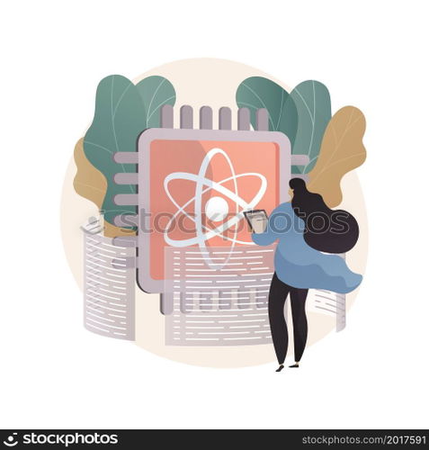 Quantum computing abstract concept vector illustration. Quantum technology, future computing, innovative information technology, computer science breakthrough, supercomputer abstract metaphor.. Quantum computing abstract concept vector illustration.