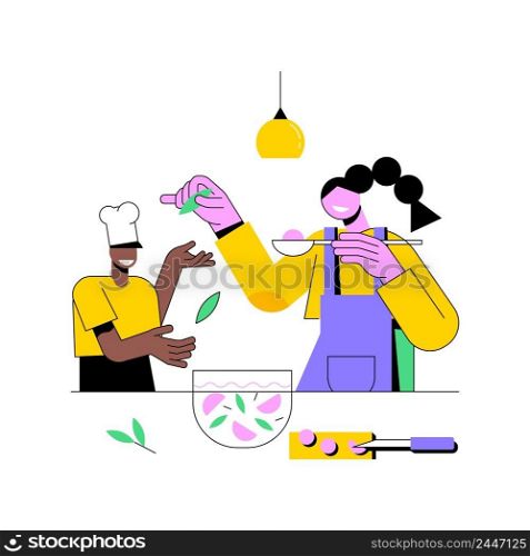 Quarantine cooking abstract concept vector illustration. Family recipe, cook at home, homemade food, culinary skills, social distancing, stress relief, watch video tutorial abstract metaphor.. Quarantine cooking abstract concept vector illustration.