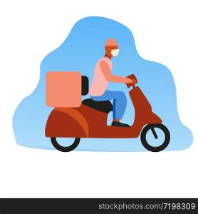 quarantine food delivery face mask isolation vector illustration
