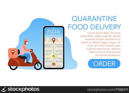 quarantine food delivery face mask isolation vector illustration
