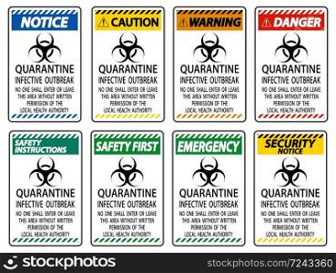 Quarantine Infective Outbreak Sign Isolate on transparent Background,Vector Illustration