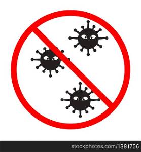 quarantine zone icon on white background. flat style. no virus icon for your web site design, logo, app, UI. caution epidemic symbol. warning sign. Antibacterial or Microbe symbol.
