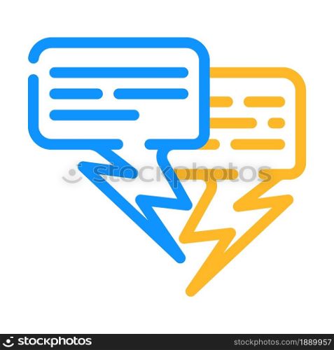 quarrel conversation color icon vector. quarrel conversation sign. isolated symbol illustration. quarrel conversation color icon vector illustration
