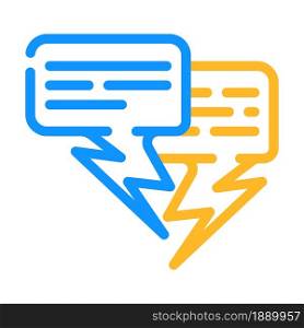 quarrel conversation color icon vector. quarrel conversation sign. isolated symbol illustration. quarrel conversation color icon vector illustration