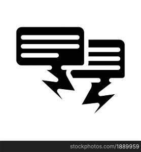 quarrel conversation glyph icon vector. quarrel conversation sign. isolated contour symbol black illustration. quarrel conversation glyph icon vector illustration