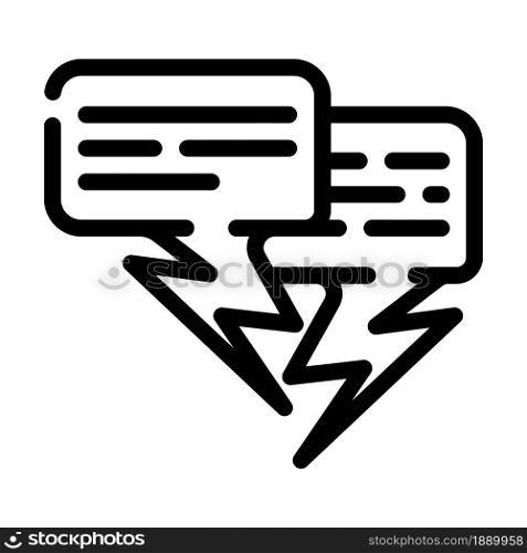 quarrel conversation line icon vector. quarrel conversation sign. isolated contour symbol black illustration. quarrel conversation line icon vector illustration