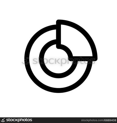quarter doughnut chart, icon on isolated background