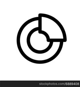 quarter doughnut chart, icon on isolated background