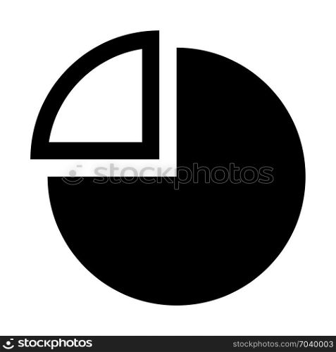 quarter pie chart, icon on isolated background