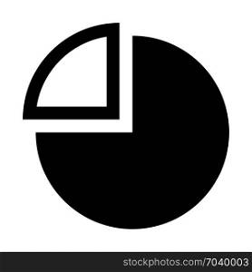 quarter pie chart, icon on isolated background