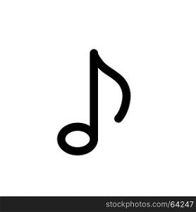 quaver music note, Icon on isolated background