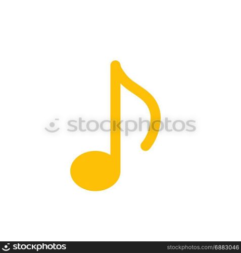 quaver music note, icon on isolated background