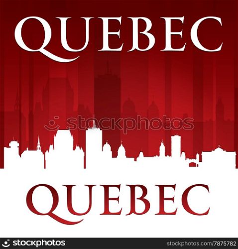 Quebec Canada city skyline silhouette. Vector illustration