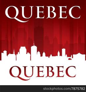 Quebec Canada city skyline silhouette. Vector illustration