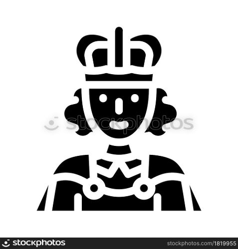 queen fairy tale glyph icon vector. queen fairy tale sign. isolated contour symbol black illustration. queen fairy tale glyph icon vector illustration