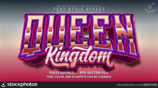 Queen Kingdom Text Style Effect. Editable Graphic Text Template.