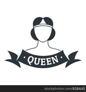 Queen logo. Simple illustration of queen vector logo for web. Queen logo, simple gray style