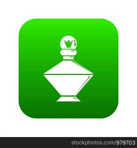Queen perfume icon green vector isolated on white background. Queen perfume icon green vector