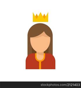 Queen reputation icon. Flat illustration of queen reputation vector icon isolated on white background. Queen reputation icon flat isolated vector