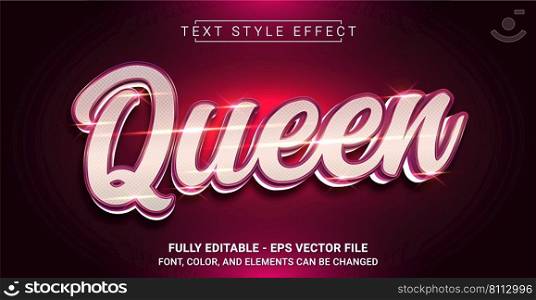 Queen Text Style Effect. Editable Graphic Text Template.