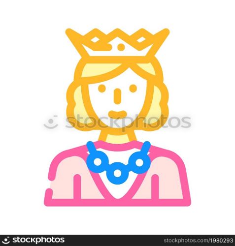 queen woman color icon vector. queen woman sign. isolated symbol illustration. queen woman color icon vector illustration