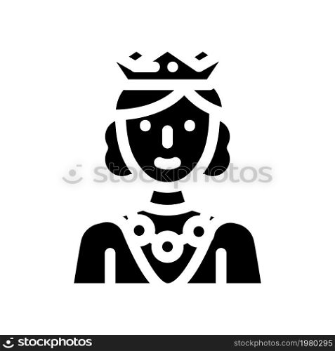 queen woman glyph icon vector. queen woman sign. isolated contour symbol black illustration. queen woman glyph icon vector illustration